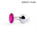 Металлическая втулка plug small цвета серебро с рубиновым кристаллом Металлическая втулка plug small цвета серебро с рубиновым кристаллом
